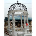 stone outdoor gazebo with lady statue
